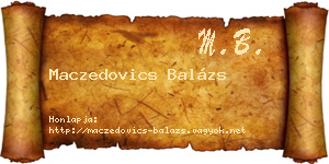 Maczedovics Balázs névjegykártya